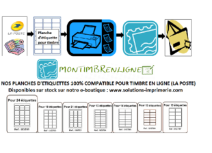planche d'étiquettes pour timbre en ligne 100% compatibles mon timbre  en ligne, montimbrenligne.fr pour imprimer vos timbres,étiquettes lettres suivies etc...